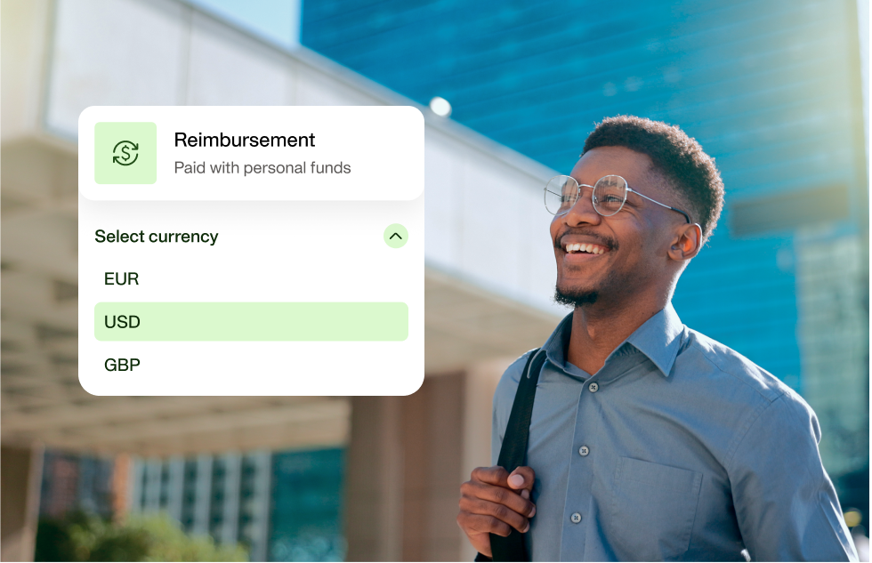 Image of a happy employee, because he has received fast his expense reimbursements